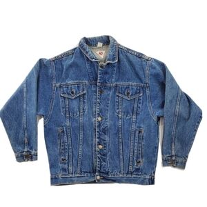 Vtg Tioga Trucker Jacket Levi Style Men S/M Denim Jean Barn Chore Utility 80/90s